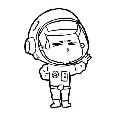 vektör çizim karikatür astronot vurguladı