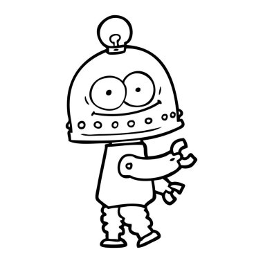 ampul ile mutlu karton robot