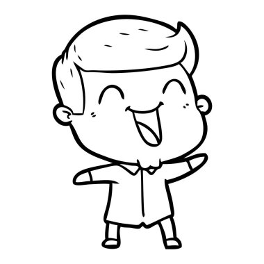 vektör çizim karikatür man gülüyor