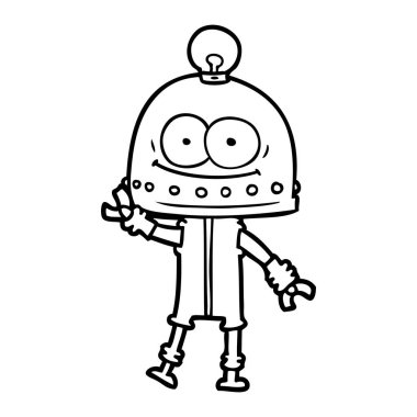 ampul ile mutlu karton robot