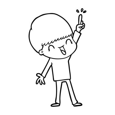 mutlu çizgi film çocuk vektör çizim