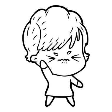 vektör çizim karikatür sinir bozucu kadın