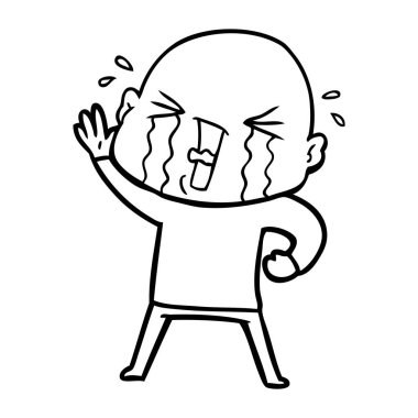 çizgi film ağlayan kel adam