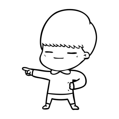 vektör çizim karikatür kendini beğenmiş çocuk