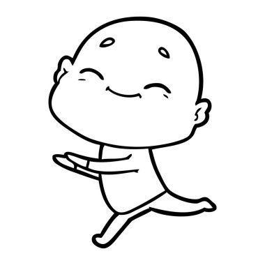 mutlu karikatür kel adam