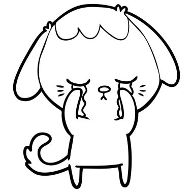 şirin köpek yavrusu ağlayan çizgi film