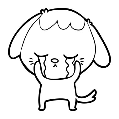 şirin köpek yavrusu ağlayan çizgi film