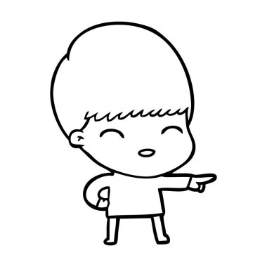 mutlu çizgi film çocuk vektör çizim