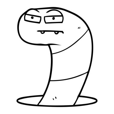 Çizgi film solucanının vektör çizimi