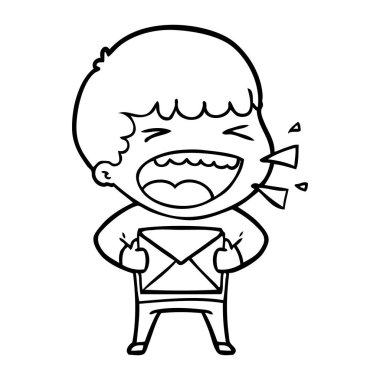 adam gülüyor karikatür vektör çizim