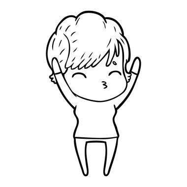 vektör çizim karikatür kadın düşünme