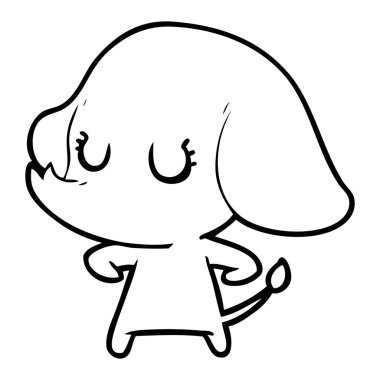 vektör çizim sevimli çizgi fil