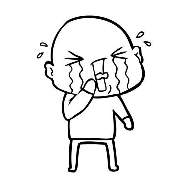 çizgi film ağlayan kel adam