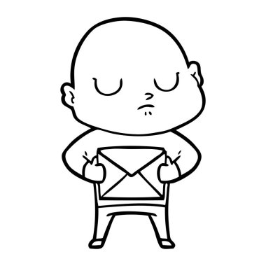 vektör çizim karikatür kel adam