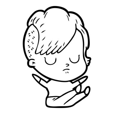 Çizgi filmdeki kadının vektör çizimi