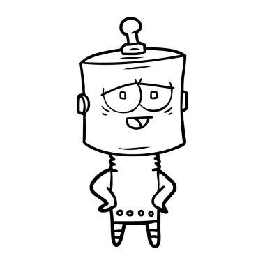 Çizgi film robotunun vektör çizimi