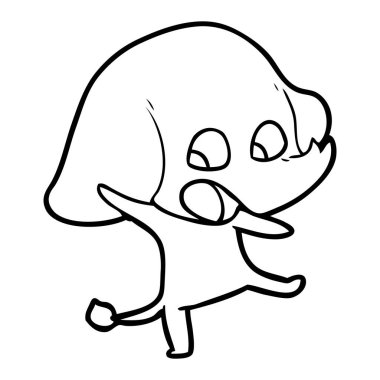 vektör çizim sevimli çizgi fil