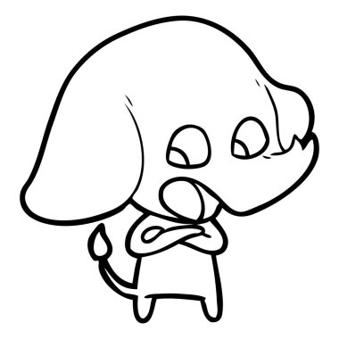 vektör çizim sevimli çizgi fil