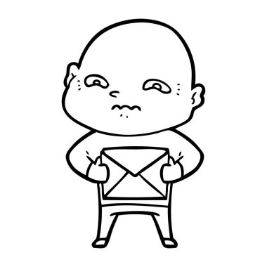 vektör çizim karikatür gergin adam