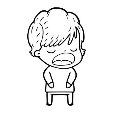  vektör çizim karikatür kadın söz