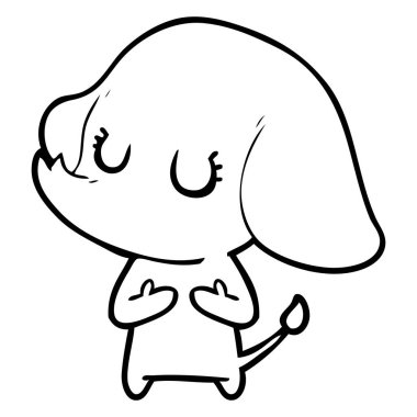 vektör çizim sevimli çizgi fil