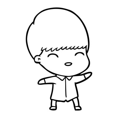 mutlu çizgi film çocuk vektör çizim