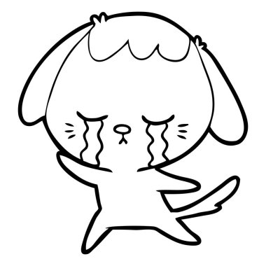 vektör çizim karikatür ağlayan köpek