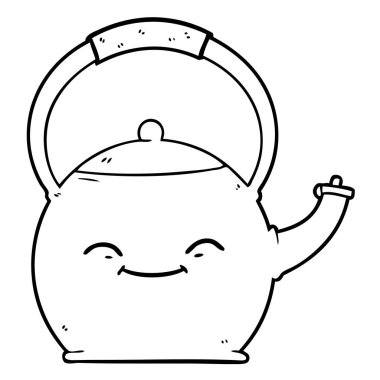 Çizgi film çaydanlığının vektör çizimi