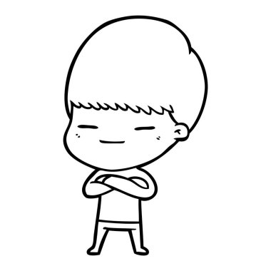 vektör çizim karikatür kendini beğenmiş çocuk