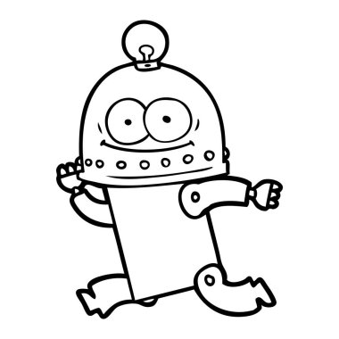 ampul ile mutlu karton robot