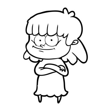 vektör çizim karikatür gülümseyen kadın