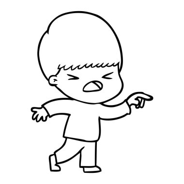 vektör çizim karikatür adam vurguladı