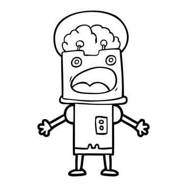 Çizgi film robotunun vektör çizimi