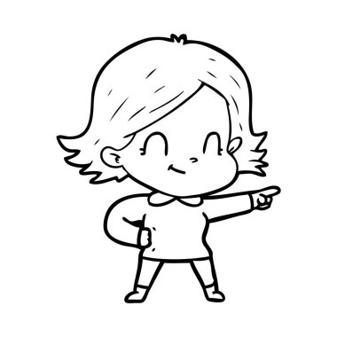 vektör çizim karikatür dostça kız