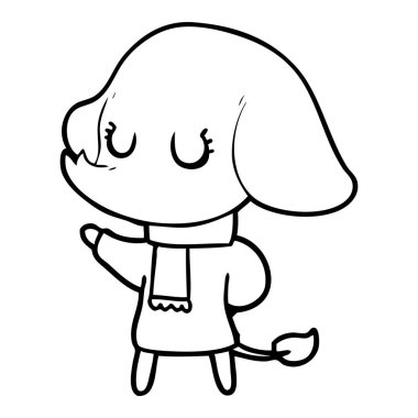 vektör çizim sevimli çizgi fil