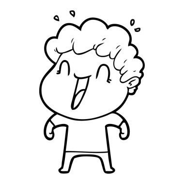 vektör çizim karikatür mutlu adam