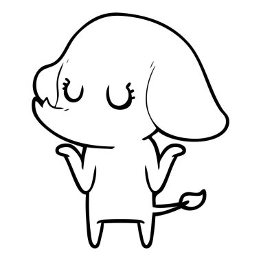 omuzlarında shrugging sevimli fil