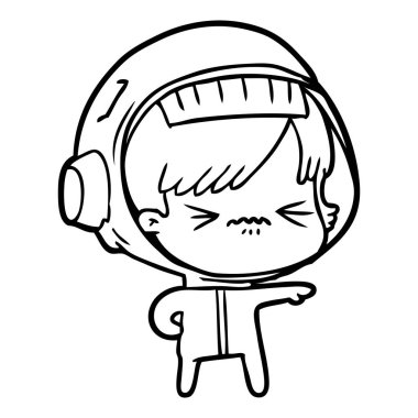 vektör çizim karikatür astronot kadın