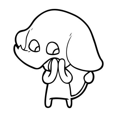 vektör çizim sevimli çizgi fil