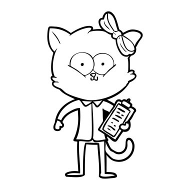 Çizgi film kedisinin vektör çizimi