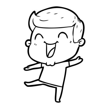 vektör çizim karikatür man gülüyor