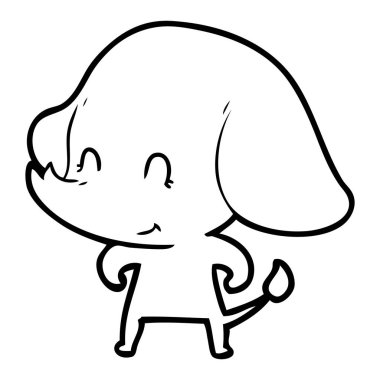 vektör çizim sevimli çizgi fil