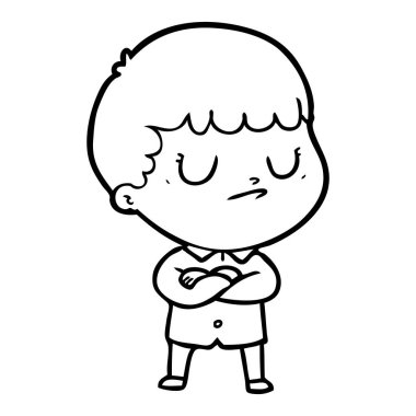 vektör çizim karikatür huysuz çocuk