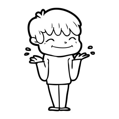 vektör çizim karikatür mutlu çocuk