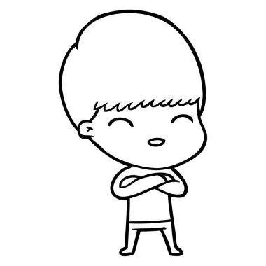 mutlu çizgi film çocuk vektör çizim