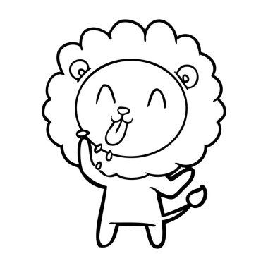 mutlu karikatür aslan vektör çizim