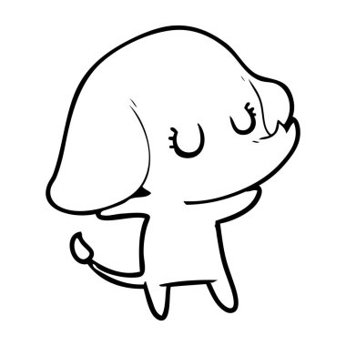 vektör çizim sevimli çizgi fil