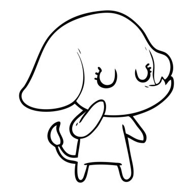 vektör çizim sevimli çizgi fil