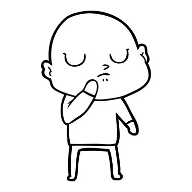 vektör çizim karikatür kel adam