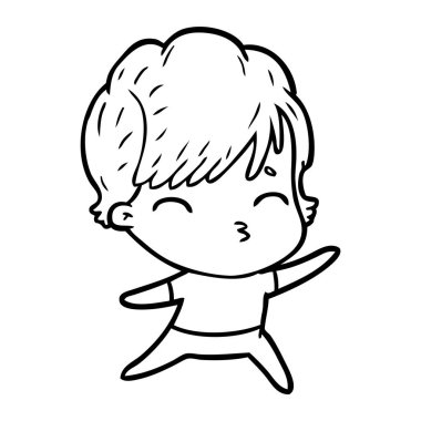 vektör çizim karikatür kadın düşünme